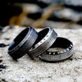 thumbnail image 4 of Anillo de acero inoxidable de estilo japonés y coreano, sencillo, de moda, con letras vikingas nórdicas vintage, nudo celta, anillo de acero de titanio, 4 of 5