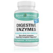 Natural Wellness Digestive Enzymes - A Comprehensive Enzyme Formula Targeting the Complete Digestion of Foods and Their Components - 60 Vegetarian Capsules: 60-Day Supply