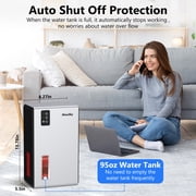 95OZ Dehumidifier for Home, 1000 Sq.Ft Moisture Absorber with Auto Shut-Off, 7 Color LED Lights for Bedroom, Bathroom, Basement, Closet (Silver)