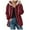 Red, variant on felwors Women Solid Color Hooded Zipper Pocket Plush Sweatshirt Jacket Red, L