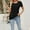Black, variant on ALLLIST Womens Tops Short Sleeve Black Summer T-Shirts Casual Solid Tunic Clothing for Women