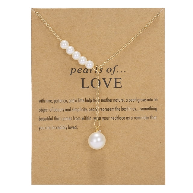 WREESH Pendentif Collier Carte en Papier Réglable Lune Étoile Perle à Pampilles Chaîne de Clavicule