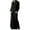 Black-D, variant on Women's Plus Size Hooded Sweatshirt Dress Ruffled Hem Floor Length Maxi Dress Winter Warm Solid Color Long Sleeve with Pocket Long Dress Brown
