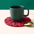 thumbnail image 2 of TIELUTT Textured Silicone Cup Mat Insulated Table Mat Shaped Kitchen Hot Placemat Barrel Cup Wall Foam Insulation Mug Set And Rack Glass Drinking Cups Small Mug Set with Writing, 2 of 7