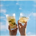 thumbnail image 2 of Vintage Glass Drinkware | Water Glasses | For Wedding or Parties | Cobalt Diamond Pattern, 2 of 6