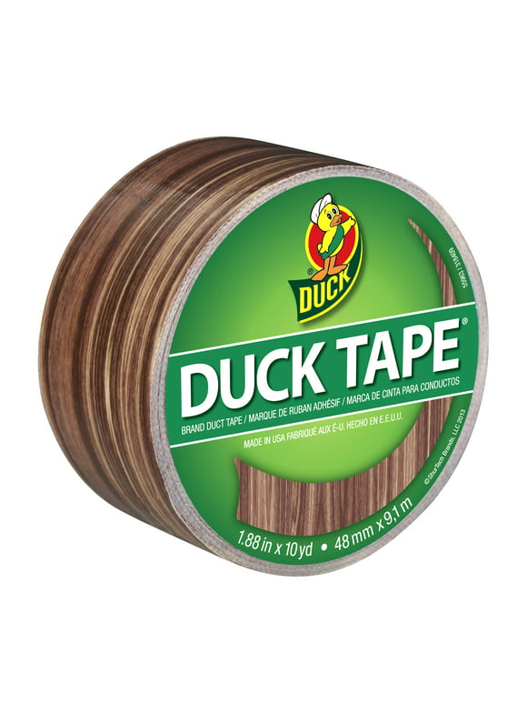 Duck Brand 1.88 in. x 10 yd. Brown Wood Grain Printed Duct Tape