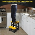 thumbnail image 4 of 2 Step Folding Stool 250 lb Capacity Non Slip Foldable Step Stool 8 and 17 Inch Heavy Duty Portable Foot Stool for Kitchen Bathroom RV Yellow, 4 of 17
