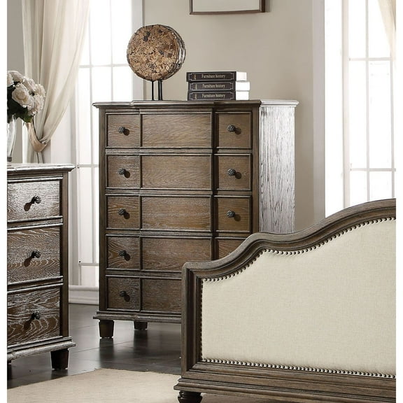 Chest, Weathered Oak - Wood, Oak Veneer, Weathered Oak