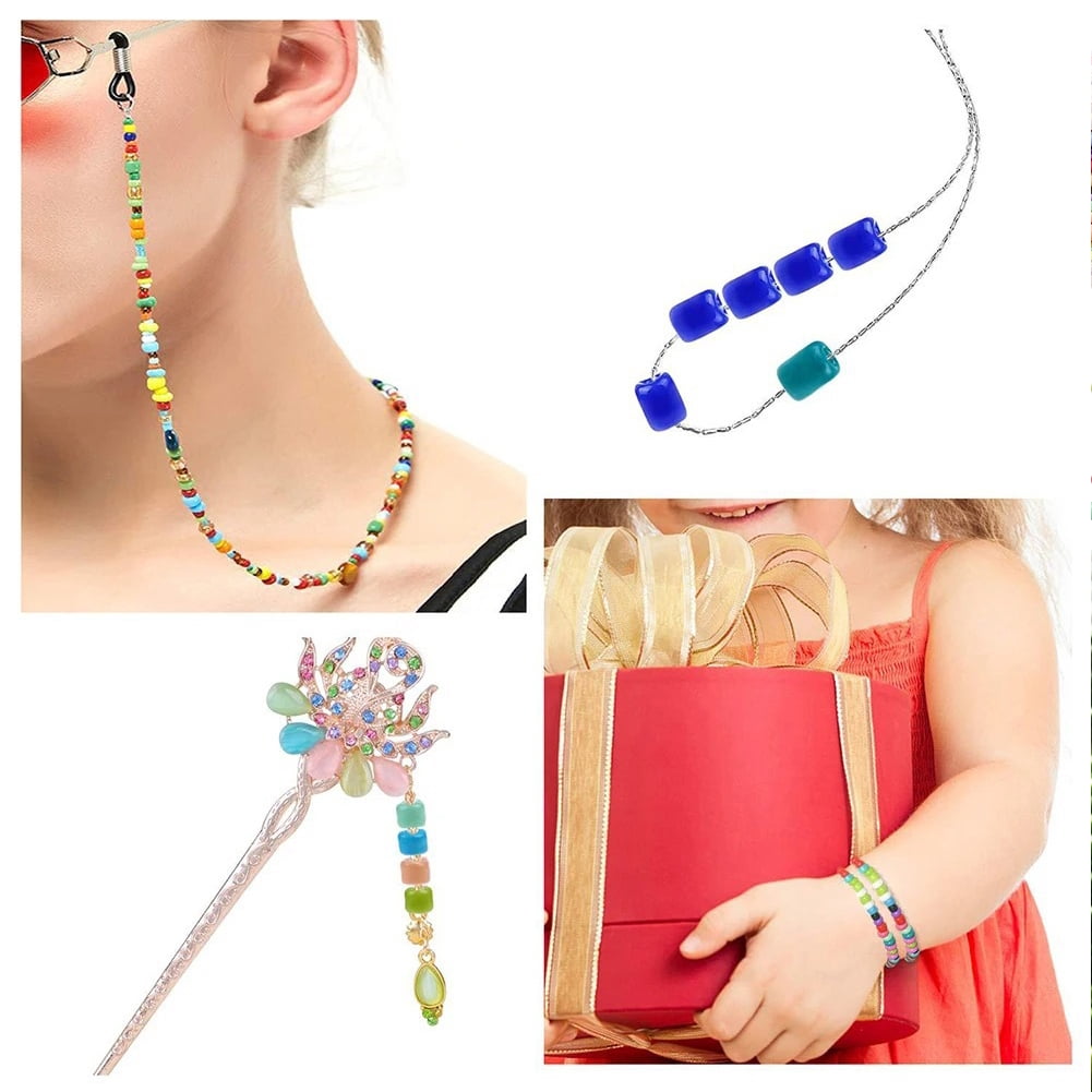 Bead Loom Kit for Adults, Beading Loom Supplies with 28 Color Glass Seed Bead Bracelets, Christmas Valentine's Day Jewelry Earring Making Tools Gifts for Women DIY Craft