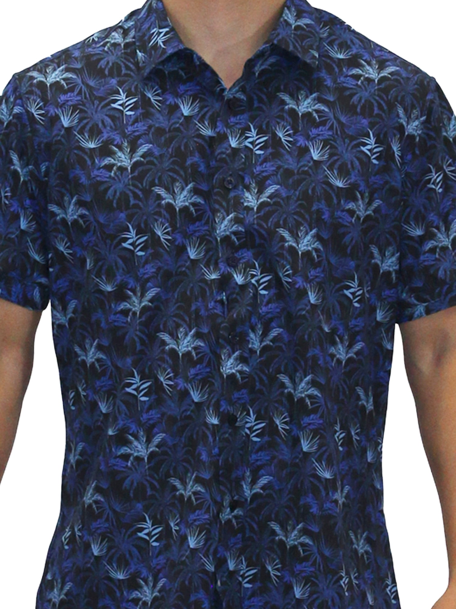 ALOHA SHIRT: PALM PLANTATION-BLACK 3XLARGE