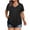 Black, variant on Women's Sparkly Studded V-Neck Tee Sparkle Short Sleeve Top Sparkle Glitter Yoke Keyhole Neck Plus Size Party Top for Summer & Daily Wear