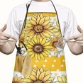 thumbnail image 2 of Yellow Dot Sunflower Bee Pattern Apron-Garden Aprons for Women with Pockets-Cotton Linen Waterproof Kitchen Cooking Gardening Aprons Adjustable for Kitchen,Cooking,BBQ and Salon 33x27 Inch, 2 of 7