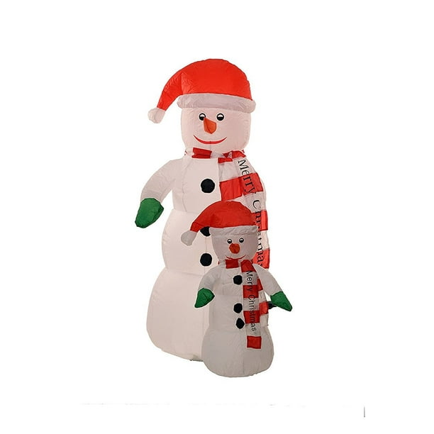 Big 5 Foot Self Inflating Illuminated 2 Snowman Yard Decoration Blow up