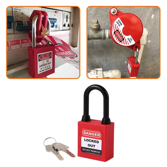s de bloqueo y etiquetado de seguridad de , accesorios Grillete de 6 mm de diámetro. para Electricidad, Hidráulica o Neumática Rojo shamjiam Candados para equipaje