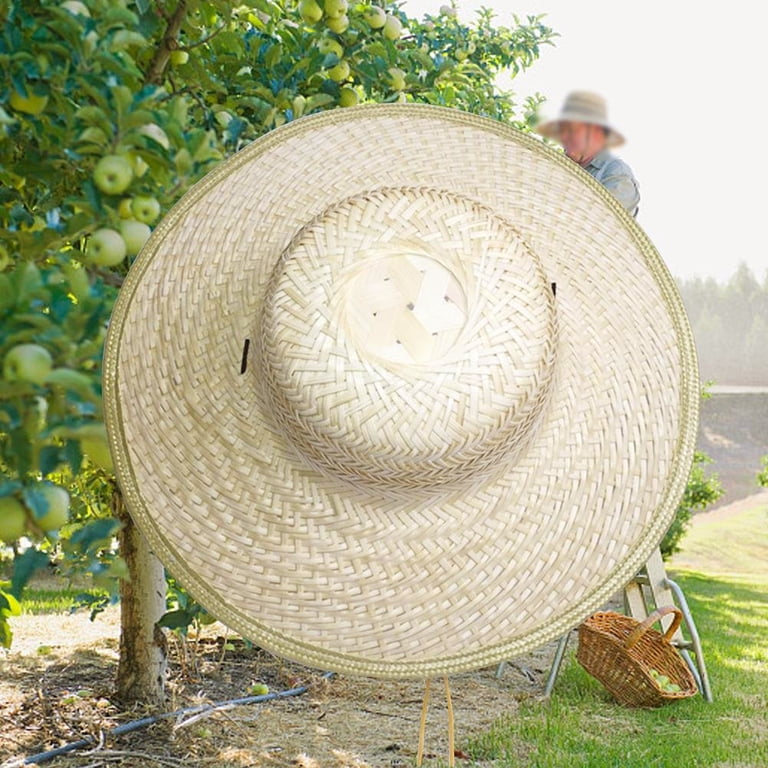 HEVIRGO Men Women Bamboo Weave Wide Brim Straw Hat Cap  display picture 1