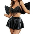 thumbnail image 2 of Avidlove Rave Lingerie Set for Women Sequin Fringe Bra and Skirt Set Pu Leather Sexy Lingerie Sets, 2 of 4