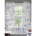 thumbnail image 3 of Sheer Curtains 72 Inches Long, Blue Paisley Light Filtering Window Curtains for Living Room, Vintage Boho Flower Botanical Leaf Branch Rod Pocket Voile Sheer Curtain Drapes, 52"W x 72"L, 2 Panels, 3 of 8