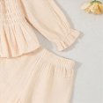 thumbnail image 4 of NOLDARES Toddler Baby Girl Clothes Cute Long Sleeve Sweatshirt Fall Winter Outfits Kids Pullover Pants 2Pcs Set(Beige,6-9 M), 4 of 6