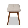 thumbnail image 4 of Baxton Studio Flora II Mid-Century Modern Light Grey Fabric Upholstered Medium Oak Finished Wood Dining Bench, 4 of 8