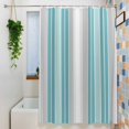 thumbnail image 3 of Shower Curtains for Bathroom-36"x72",Teal Stripe Gray Line Waterproof Bath Curtain Grommet Shower Curtain Set with Hooks, 3 of 9