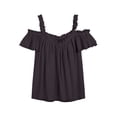 thumbnail image 5 of BILIKEYU Women Blouses,&nbsp;Off Shoulder Flutter Short Sleeve Renaissance Peasant Top Cute Summer Tops Trendy 2026 Boho Vacation Beach Outfits Flowy, Black, 5 of 5