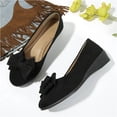 thumbnail image 3 of GERsome Women's Wedge Shoes Round Closed Toe Low Heels Slip On Dress Shoes for Casual Work Wedding Party, Black Size 7, 3 of 7