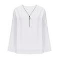 thumbnail image 4 of Plus Size Chiffon Shirts for Women Long Sleeve Fall Shirts Ruffle Trim Soft Comfortable Loose Fit Flowy Shirts ,S-5XL, 4 of 6