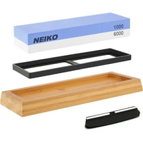 NEIKO 54002A Whetstone 1000/6000, Wet Stone Sharpening Kit, 2Sided, Highly Durable Corundum Water Stone, Angle Guide, NonSlip Bamboo Base, Knife Sharpening Stone for Knives, Whetstone Knife Sharpener