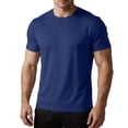 thumbnail image 3 of Pounoo T Shirts for Men Crew Neck Short Sleeve Solid Mesh Fabric Mens Shirts Regular Fit Outdoor Sport Quick Dry Mens Tops, 3 of 6