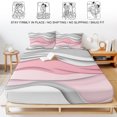 thumbnail image 5 of Twin XL Size Fitted Sheet Set - Pink Gray Ombre 2 Piece Bedding Sets 16" Deep Pocket Fitted Sheet with 1 Pillowcases, Modern Abstract Moire Art Geometric Brushed Microfiber Hotel Luxury Bed Sheets, 5 of 9