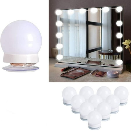 Led Vanity Mirror Lights Kit, Hollywood Vanity Mirror With Bulbs Desk White