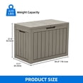 thumbnail image 3 of DEXTRUS 45 Gallon Outdoor Resin Deck Box with Side Handles, Weatherproof & Lockable Patio Furniture Storage, Light Brown, 3 of 10