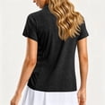 thumbnail image 7 of Nestiefly Polo Shirts for Women Short Sleeve Golf Shirts V Neck Collared Top Cooling Lightweight Tennis Work Black XL, 7 of 7