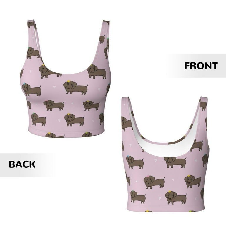 Dachshund Sports Bra - Pink Dachshund Sports Bra - Pink