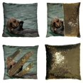 thumbnail image 1 of EREHome Housse de Coussin Loutres de Mer Décoratives 18x18 Pouces, 1 of 2