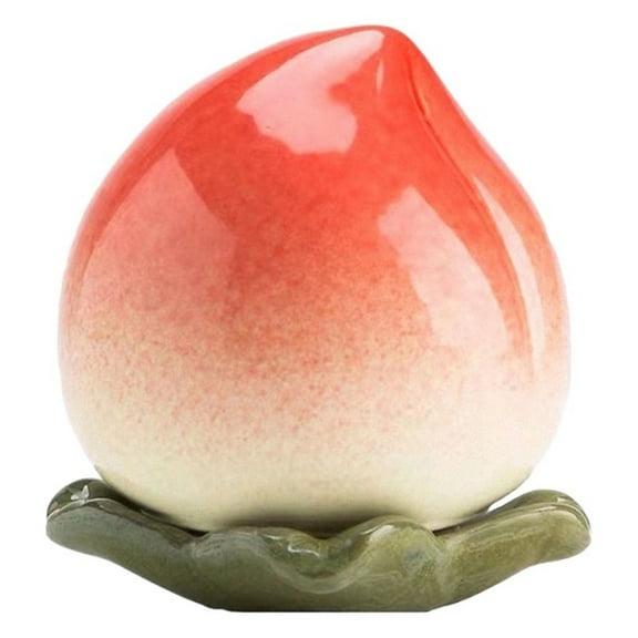 Ceramic Peach Shaped Loose Tea Storage Canister, Airtight Food Jar for Tea, Sugar and Spices
