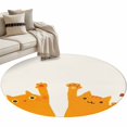 thumbnail image 2 of Area Rug 36in, Japanese Lovely Cats Floor Carpet Living Room Rug, Orange And Winds Kitty Non-Slip Welcome Mat Indoor Rugs for Bedroom Dining Room, 2 of 9