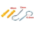 thumbnail image 2 of Uxcell 10Pcs 8mmx40mm Self Drilling Drywall With 18.5mm Inner Dia Screw Hook Eye, 2 of 3