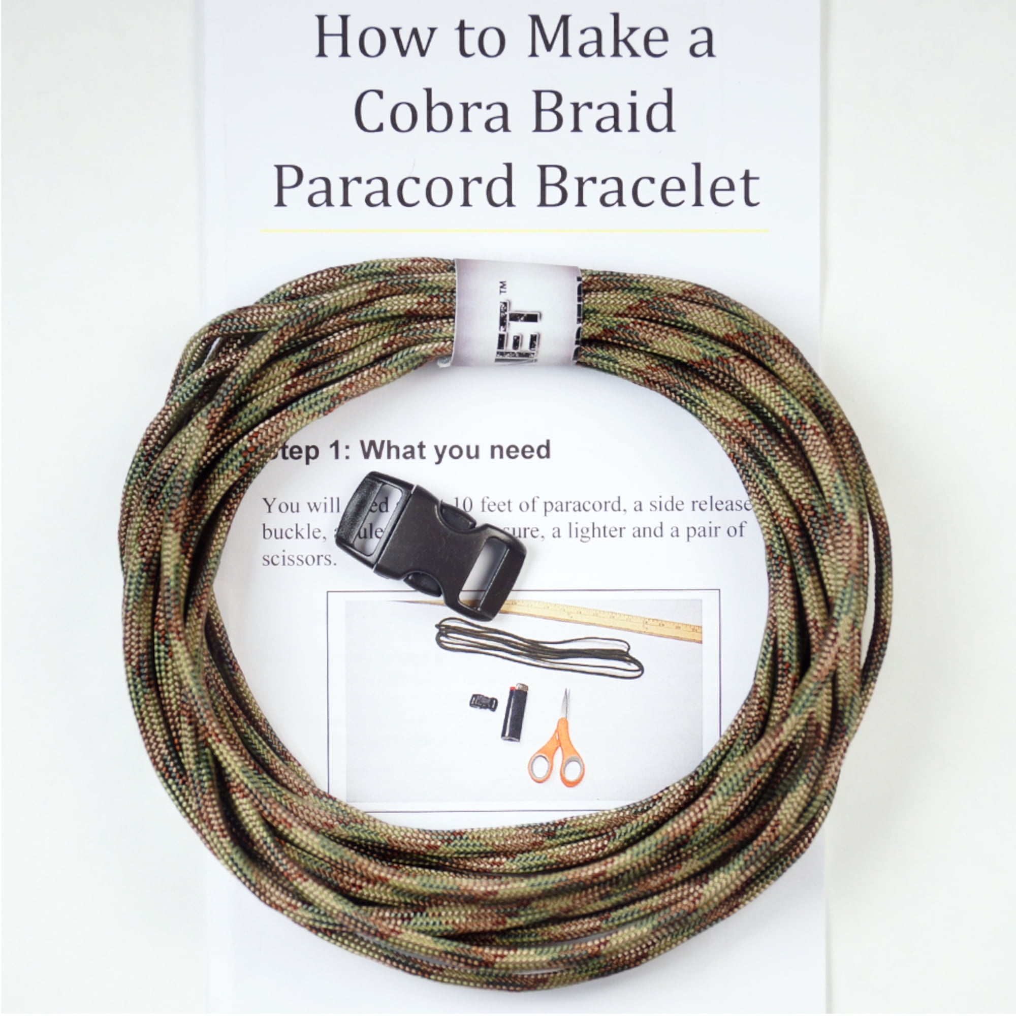 Paracord Planet DIY Cobra Braid Paracord Bracelet Kit – Multiple Colors –  Survival Bracelet Kit – Do It Yourself Jewelry 
