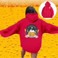 thumbnail image 4 of Women's Oktoberfest Printed Drop Shoulder Hoodie for Everyday Wear and Casual in Autumn/Winter Season Red 4XL, 4 of 7