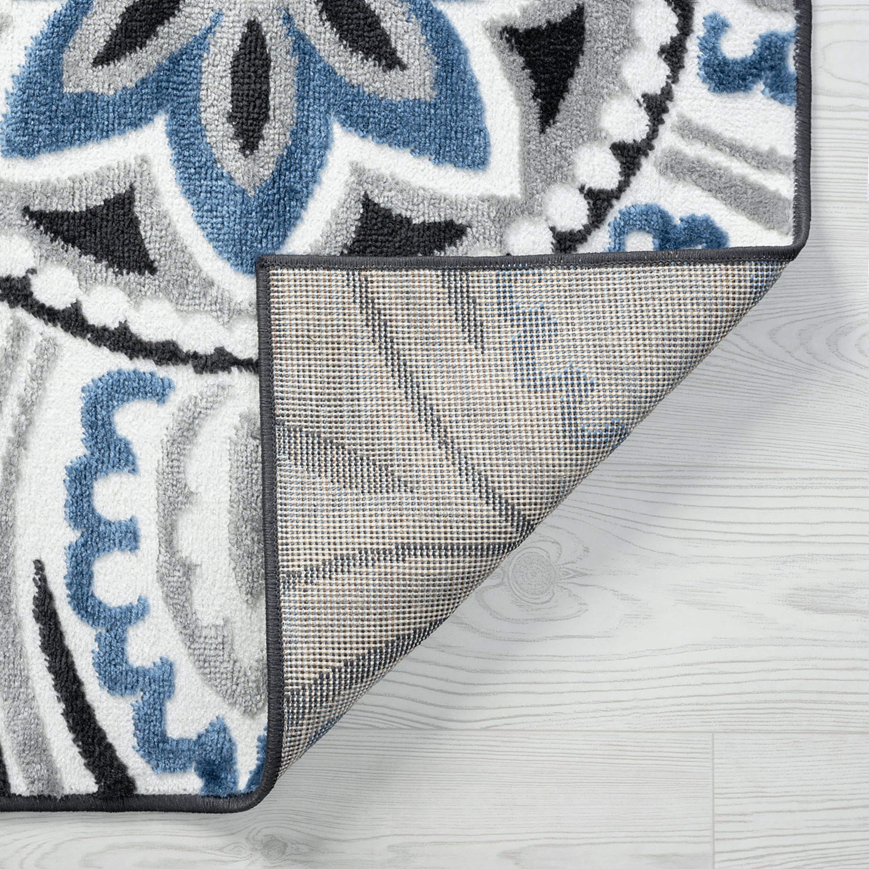 Transitional 5x8 Area Rug (5'3'' x 7'3'') Floral Gray, Charcoal Living Room Easy to Clean