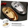 thumbnail image 4 of Oval Stainless Steel Serving Tray with Seasoning Compartment Snack Plate for French Fries Dumplings Chicken Wings Desserts Party Food Display Dishwasher Safe Durable Metal Appetizer Platter, 4 of 5