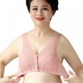 thumbnail image 5 of Baywell Front Button Bra Convenient Snap Sleep Bra Comfortable Easy Close Sports Bras with Padded for Middle Aged Women Pink 36/80-46/105, 5 of 8