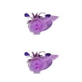 thumbnail image 4 of relayinert Élégant Chapeau Réversible Fascinator Toutes les Saisons Ajustement Réglable Femmes Fleurs Mesh Rubans Plumes Fedoras Chapeau Violet 2Set, 4 of 6
