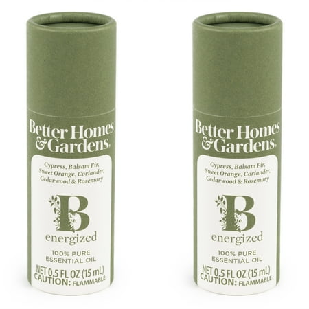 Better Homes & Gardens 100% Pure Essential Oil: B Energized, 15mL, 2-Pack