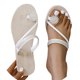 thumbnail image 3 of MKLEKYY Sandalias de Plataforma para Mujer, Sandalias de Copo de Nieve, Sandalias Elásticas Con Punta de Perla para Niñas, Sandalias Casuales Con Tiras Planas para El Hogar, Zapatillas de Playa, 3 of 4