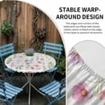 thumbnail image 5 of Pink Spring Floral Fitted Tablecloth with Elastic Edged, Round Table Cloth for Dining Table, Flowers Botanical Elegant Grey Checkered Waterproof Oil Proof Table Cover for Indoor Outdoor 45"-54", 5 of 8