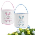 thumbnail image 4 of Cute Easter Bunny Canvas Basket Kids Easter Storage Gift and Egg Rabbit Basket for Children Party Decoration, 4 of 5