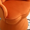 thumbnail image 4 of Modern 360 Degree Swivel Velvet Barrel Accent Chair, Comfy Side Corner Shell Sofa Chair for Small Spaces, Tufted Upholstered Armless Chair for Living Room, Bedroom, Office, Vanity, Orange, 4 of 8