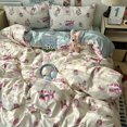 thumbnail image 1 of Double Print Waffle Cotton Bedding Set with Duvet Cover Pillowcases for Home, 1 of 6